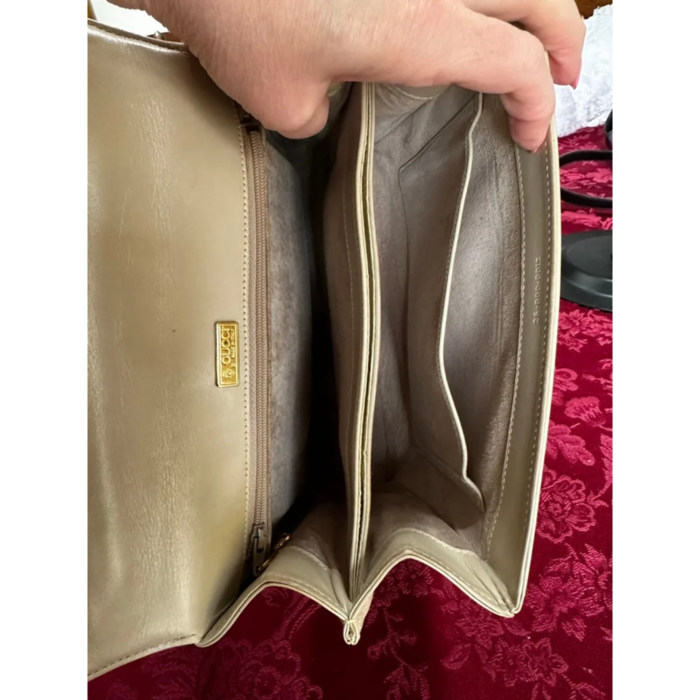 Gucci Beige Leather Vintage Top Handle Satchel - Picture 11 of 14